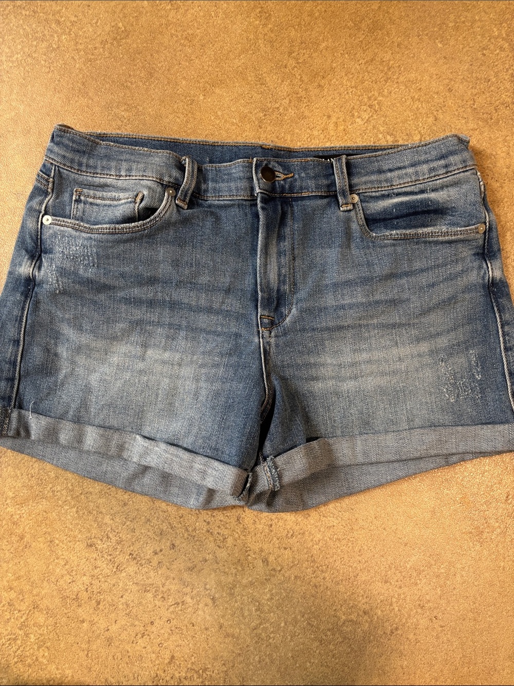 Blank NYC Women's Distressed Cuffed Denim Shorts in Blue Wash